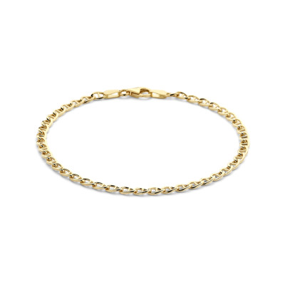 Schakelarmband anker 14-karaat goud glanzend 3.3 mm breedte - Lengte 18 cm