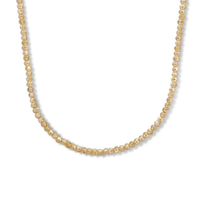 Ketting oranje kralen en goudkleurige karabijnsluiting 3 mm breedte - Lengte 40-44 cm