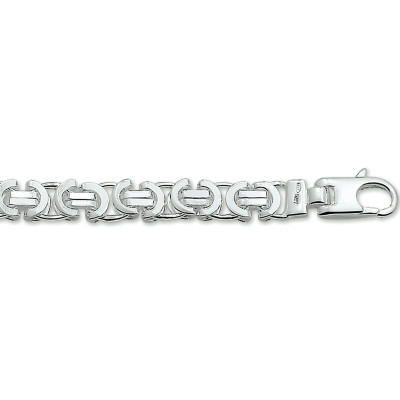 Schakelarmband koningsschakel 925 zilver glanzend 6.5 mm breedte - Lengte 21 cm