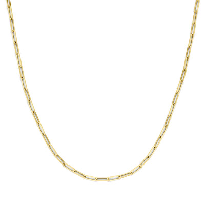 Paperclip schakelketting goudkleurig voor dames 9-karaat 3 mm breedte - Lengte 45 cm