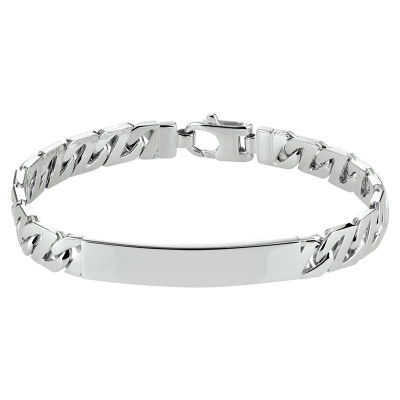 Gourmet plaatarmband heren personaliseerbaar 925 zilver glanzend 50 mm breedte