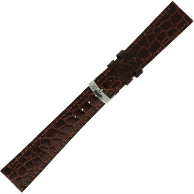 Morellato PMU034LIVERP - horlogeband leer-donkerbruin-zilverkleurige-gesp