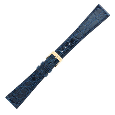 Morellato PMU062CLSCCU - horlogeband kroko-patroon-leer-gold-plated-gesp-blauw