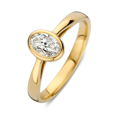 Aurore Maja RA15030075 - 18-karaat gouden solitair ring ovaal lab grown diamant 0.75 crt