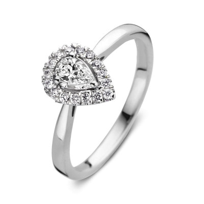 Aurore Elin RA25200030 - Verlovingsring met lab grown diamanten in peervorm 0.30 crt witgoud