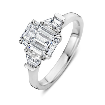 Aurore Loïs RA25652140 - Trilogy ring witgoud rechthoekige lab grown diamanten 1.40 crt