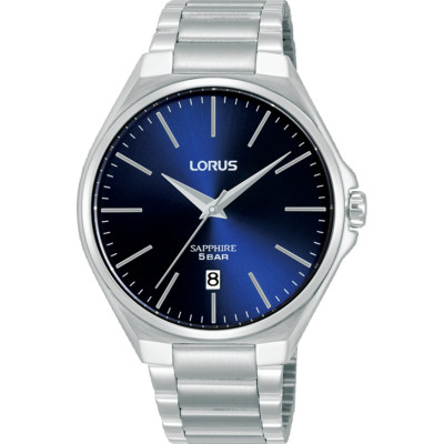 Lorus RS947DX9 - Herenhorloge staal zilverkleurig-blauw 40 mm