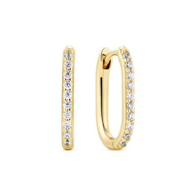 Sif Jakobs SJ-E2600-CZ-YG oorbellen dames goudkleurige zirkonia ovaal zilver - 1.5 mm breed