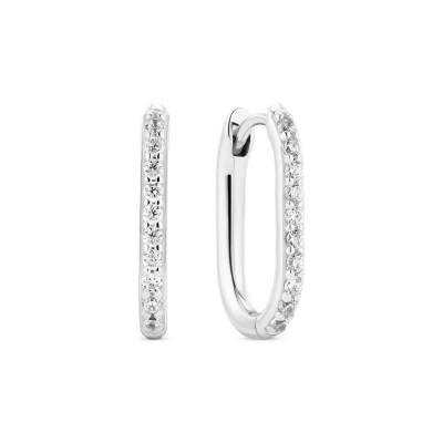 Sif Jakobs SJ-E2600-CZ oorbellen zilver zirkonia ovaal lang - 1.5 mm breed