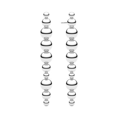 Sif Jakobs SJ-E2740 oorbellen zilver bollen structuur modern ontwerp - glanzende afwerking