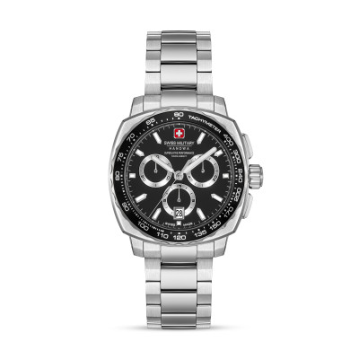 Swiss Military Hanowa Speedwell SMWGI0006802 - Herenhorloge zwarte wijzerplaat en staal - Ø 41 mm
