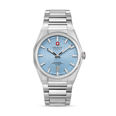Swiss Military Hanowa Avalanche Icon SMWGL0006904 - Automatisch horloge staal en blauw logo patroon