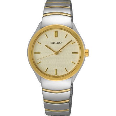 Seiko SUR550P1 - dameshorloge bicolor met goudkleurige accenten - Ø 30 mm
