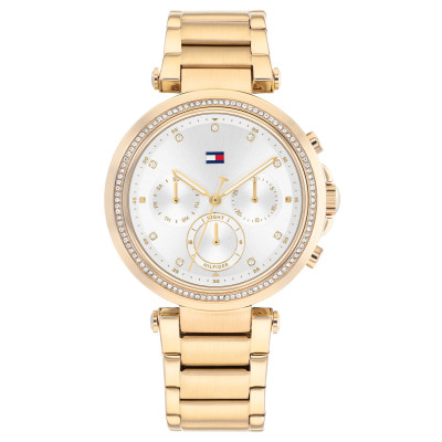 Tommy Hilfiger Emily TH1782703 - Stijlvol chronograaf dameshorloge met zilverkleurige wijzerplaat - Ø 38 mm
