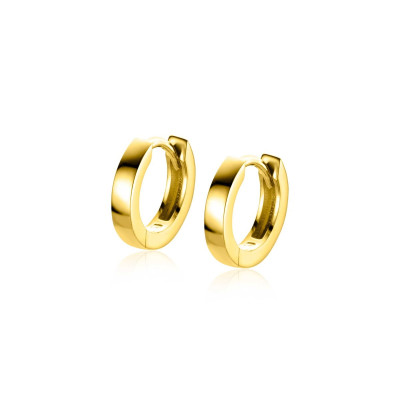 Zinzi ZGO569 oorringen 14-karaat goud glanzend afgewerkt - 2 mm breed x 11 mm diameter