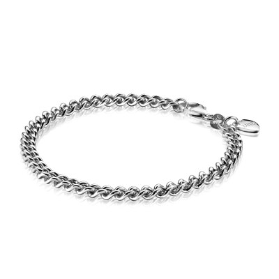Zinzi Chain ZIA1414 gourmet schakelarmband zilver glanzend 4.5 mm breedte - Lengte 18.5 cm