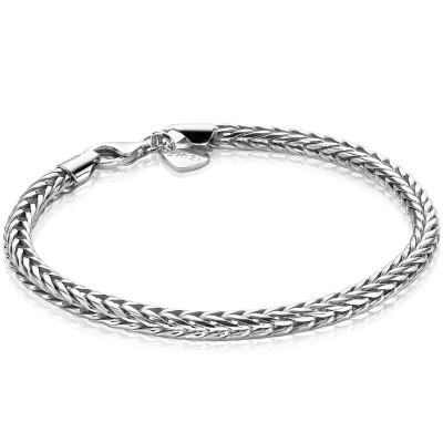 Zinzi ZIA1925 vossenstaart schakelarmband zilver 4 mm breedte - Lengte 19 cm
