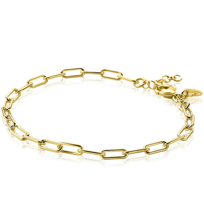 Zinzi ZIA2202G paperclip schakelarmband gold plated 3.5 mm breedte - Lengte 18-20 cm