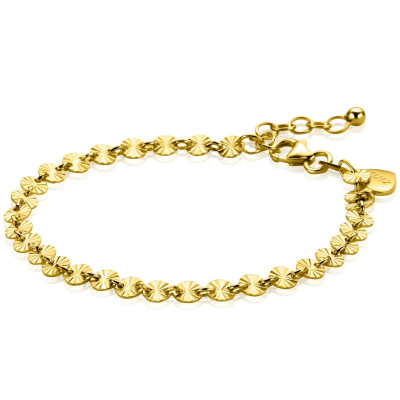 Zinzi ZIA2272G ronde schakelarmband gold plated gediamanteerd 4.3 mm breedte - Lengte 17-20 cm
