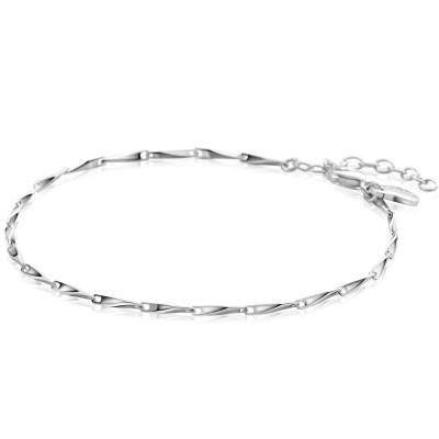 Zinzi ZIA2414 pijl schakelarmband zilver glanzend 1.5 mm breedte - Lengte 17.5-20 cm