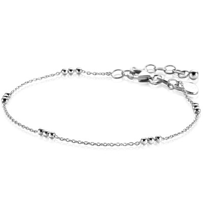 Zinzi ZIA2465 armband zilver bolletjes gerhodineerd 2 mm breedte - Lengte 17-20 cm