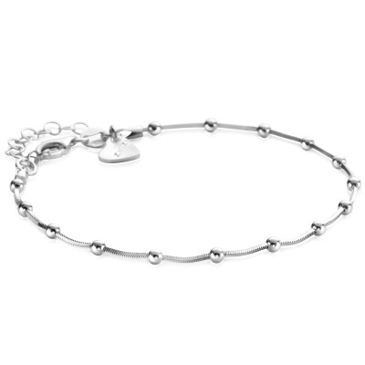 Zinzi ZIA2471 slang schakelarmband zilver bolletjes glanzend 2.5 mm breedte - Lengte 17-20 cm