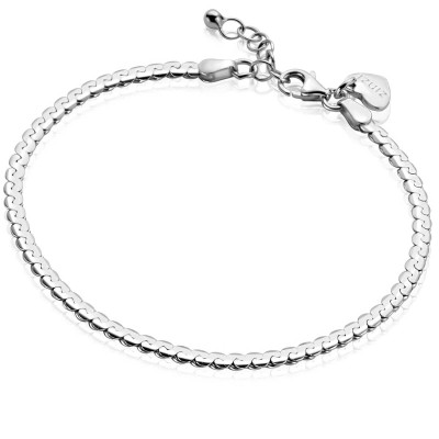 Zinzi ZIA2647 schakelarmband zilver glanzend 3 mm breedte - Lengte 18-21 cm