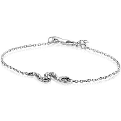 Zinzi Fatima's Favorieten ZIA2721 armband zilver slang zirkonia 10 mm breedte - Lengte 17-19 cm