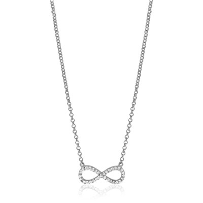 Zinzi ZIC1065 infinity ketting zilver met zirkonia jasseron - 6 mm breedte - Lengte 42-45 cm