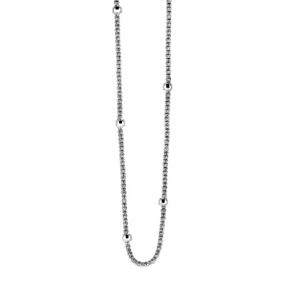 Zinzi ZIC1128 zilveren kralenketting popcorn bolletje 3.5 mm breedte - Lengte 42-45 cm