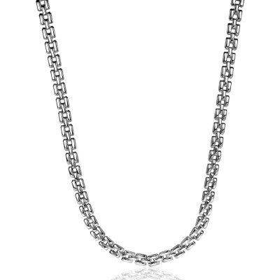 Zinzi Chain ZIC2149 zilveren schakelketting Rolex gerhodineerd - 5 mm breedte - Lengte 43 cm