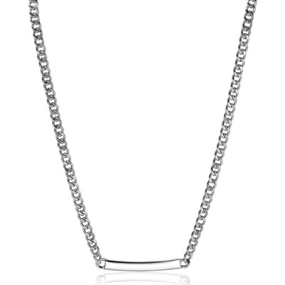 Zinzi Gravures ZIC2271 zilveren ketting gourmet glanzend plaat 4 mm breedte - Lengte 40-45 cm