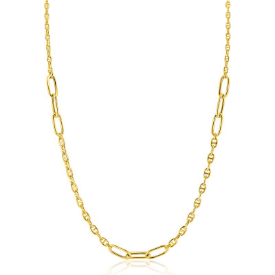 Zinzi Chain ZIC2413G schakelketting goudkleurige ovaal - 4.5 mm breedte - Lengte 42-45 cm