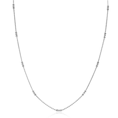 Zinzi ZIC2465 Jasseron ketting zilver bolletje 2 mm - Lengte 42-45 cm