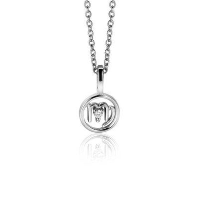 Zinzi Zodiac ZIH-MAA sterrenbeeldhanger zilver zirkonia Maagd - 14.5 mm hoogte