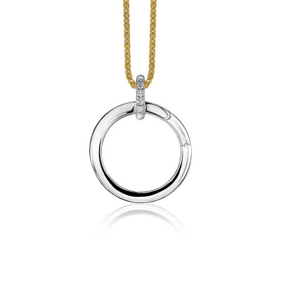 Zinzi ZIH2061 hanger 925 zilver glanzend briljant zirkonia transparant - 21.5 mm breed x 28 mm hoog
