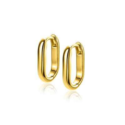 Zinzi ZIO2604G ovale oorringen gold plated goudkleurig - 3 mm breed x 15.5 mm diameter