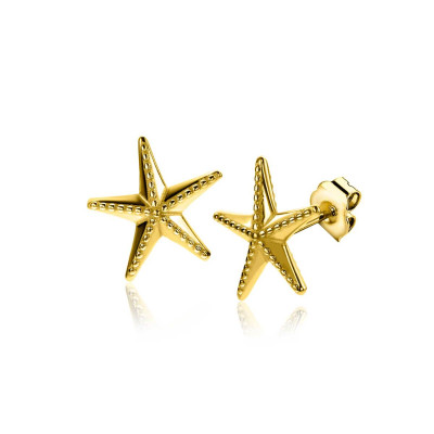 Zinzi ZIO2641 oorstekers zeestervorm gold plated glanzend - 13 mm breed