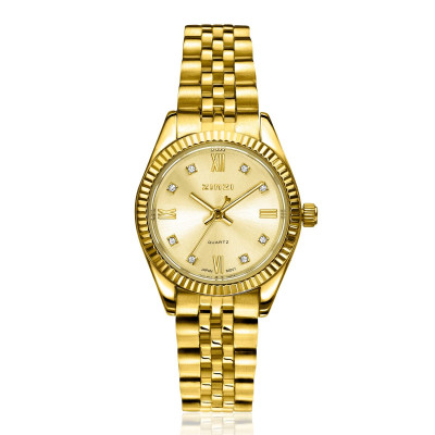 Zinzi ZIW2710 horloge gold plated staal schakelband zirkonia's wijzerplaat rond