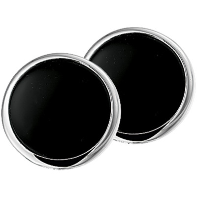 Onyx oorclips zilver - 19 mm