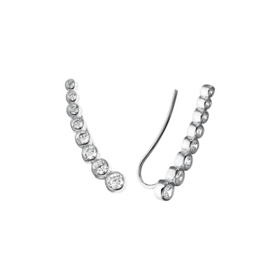 Staafjes oorschuiven zirkonia gerhodineerd zilver - 4 mm breed