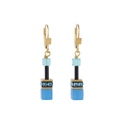Coeur de Lion Oorhangers 2838-20-1573 - Turquoise en Goudkleurige oorbellen met gold-plated zilver