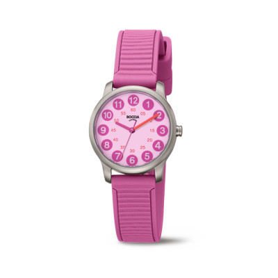 Boccia Titanium 3373-04 - Titanium horloge voor kinderen met roze speels design