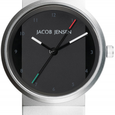 Jacob Jensen New Line Premium 655 - Dameshorloge titanium-rubber zilverkleurig-zwart Ø 29 mm