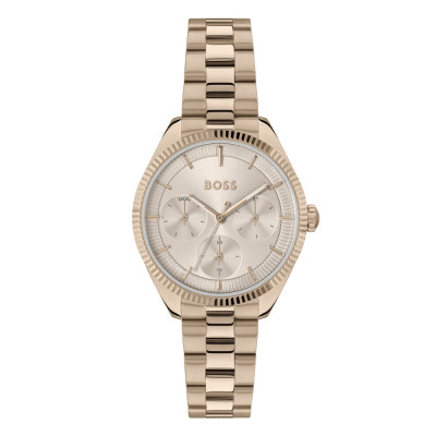 BOSS Sage Sport HB1502801 - Roségoudkleurig dameshorloge met schakelband en datumweergave