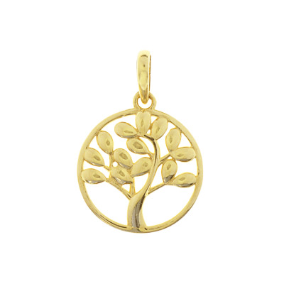 14-karaat gouden levensboom hanger - Diameter 11 mm