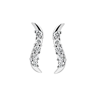 Staafje oorstekers zilver zirkonia oorknopjes