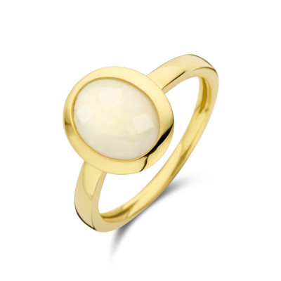 Gouden ring met ovale opaalsteen 0.30 crt