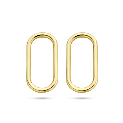 Paperclip oorstekers goud 14-karaat schakeloorbellen - 6 x 11.5 mm