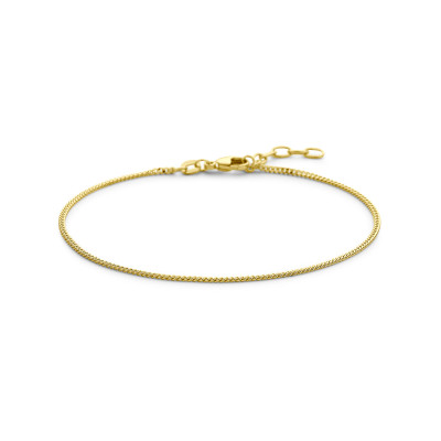 Gouden gladde slangenarmband 1.4 mm breed - Lengte 21 cm